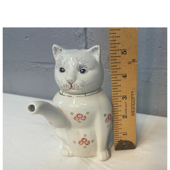 Vintage Lucky Cat Maneki Neko Small Tea Pot Milk Jug Creamer Hand Painted Kitty - Picture 10 of 11
